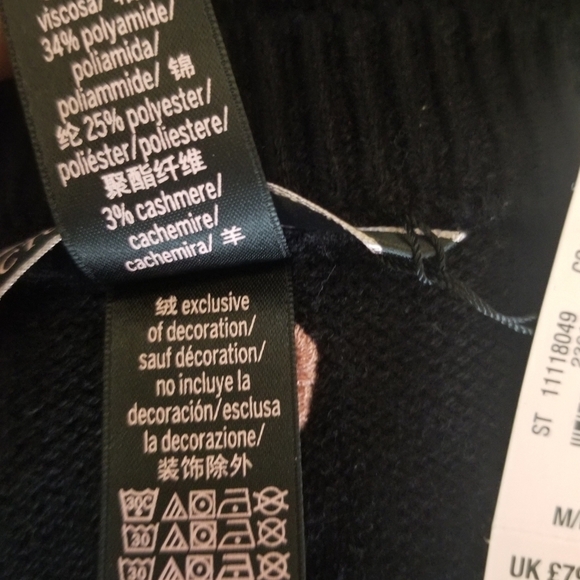 VS M Soft Cashmere Kiss Black Tease Sweater New - Picture 7 of 8